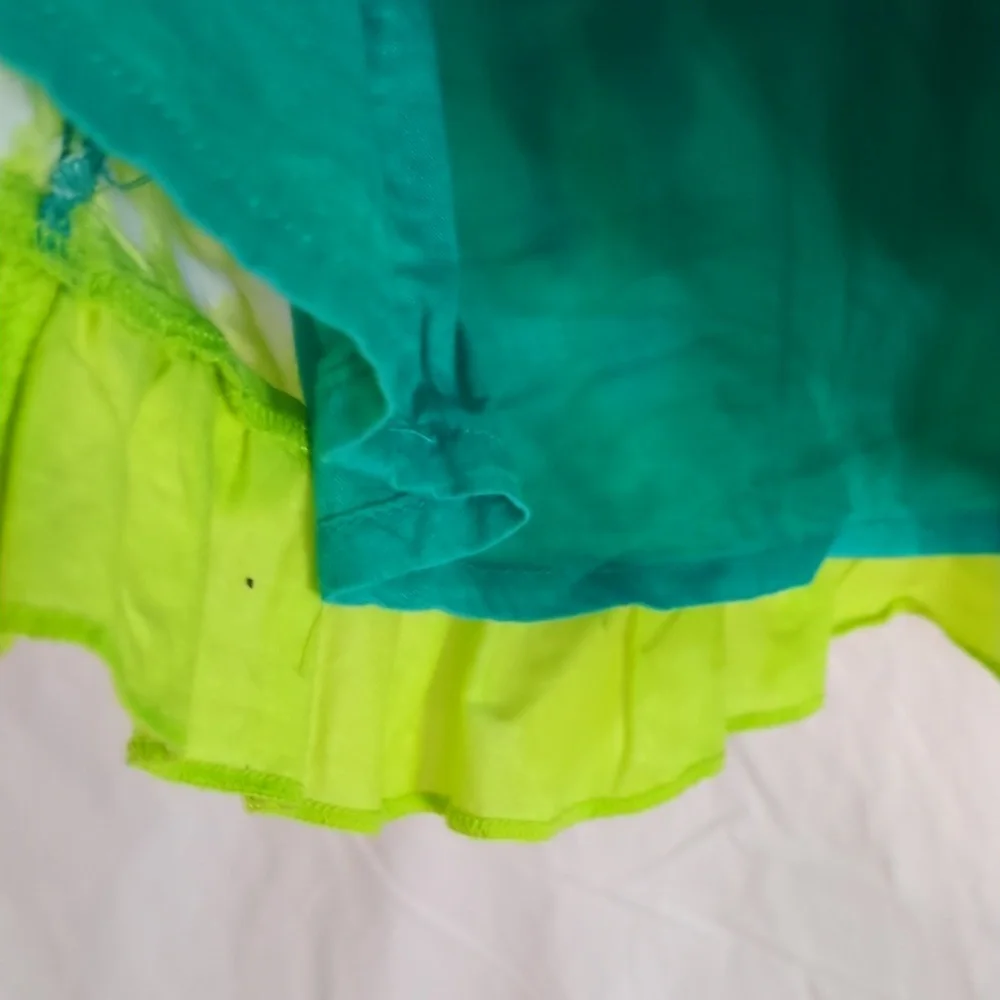 Calypso St. Barth | Tropical Boho Tie Dye Strappy Turquoise LimeTop | 4T